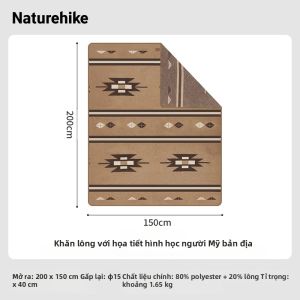 NatureHike | Naturehike Chăn Cắm Trại Bằng Len Pha Hình Học 150x200cm Chăn Cuộn Di Động Có Dây Đeo Để Du Lịch Ngoài Trời