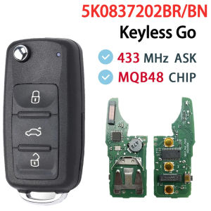 5K0837202BH 5K0837202BR Keyless Go 433MHz MQB48 Chip For Volkswagen VW Jetta Beetle Transporter Scirocco Transporter 2016-2020