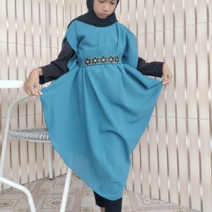 ZAHRA~ dress outer kaftan anak cantik 7-9 tahun