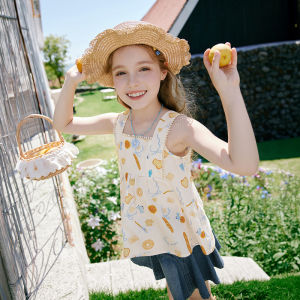 XIANGYING | Cute Printed Cotton Shirt for Girls