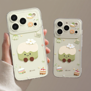 YOUSIDUN | is suitable for Apple 17promax mobile phone case magnetic suction iphone18pro green cake 16 with stand 13 all-inclusive max small fresh transparent 15 soft CASE 18promax