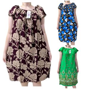BAJU BATIK T-GEBER BAJU DRESS / BAJU BATIK TIDUR FREE SIZE GOOD QUALITY