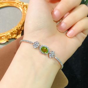Montagne Jewelry 925 Silver Bracelet Elegant Crystal Inset Design 826 Fine Jewellery Natural 6x7mm Tourmaline Bracelets Cuff