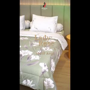 Lady Rose Prime - Bed Cover Set Queen 160x200 Tinggi 30Cm Rumbay - Argil