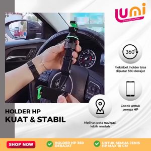 Holder HP 360 Derajat Adjustable untuk Mobil & Spion Tengah: Handphone Stand Tengah Mobil Universal