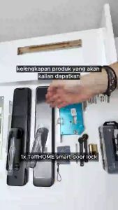 READY hundel cerdas Kunci Pintu rumah smart door lock otomatis digital sidik jari tombol kartu Alarm