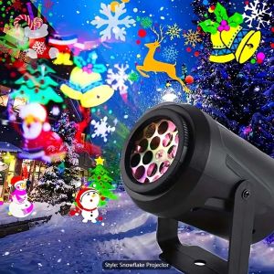 1pc Christmas Laser Projector Light16 patterns  Rotating Christmas LED Stage Lights Christmas 2026 New Year Decoration 2025