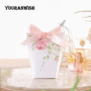 DIY Customized Wedding Favors Upscale Gift Boxes Paper Baby Shower Favor Boxes pink flowers Candy Box