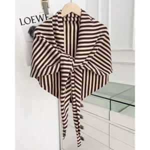 Korean Style Simple Retro Striped Large Scarf Wool Blend Atmosphere Feeling Spring Autumn Winter Multifunctional Triangle Shawl