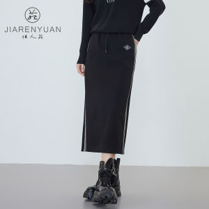 Fashionable Oxford Waist Knitted Pencil Skirt for Women Mid-Winter Season Sporty Style Straight H-Shape Midi Skirt