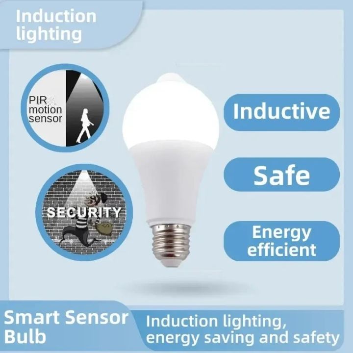 LED Ball Bulb Smart Human Infrared Sensor Automatic Switch 120° Sensing ...