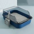 Open Cat Litter Box Thickening Kitty Sandbox Semi-enclosed High Side Splashproof Pet Bedpans with Litter Scoop Cat Supplies. 