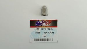 Mur Topi Tinggi 6mm K10 Croom (Harga Per 1 PC) - Mor Mur Ring Baut Baud Flange Fleng Pleng Topi Cap