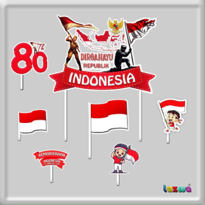 Topper cake Dirgahayu Kemerdekaan Republik Indonesia 17 agustus 1945