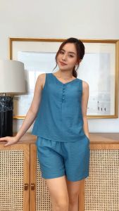 Đồ bộ Nữ 𝐂𝐀𝐑𝐃𝐈𝐍𝐀 Chất Đũi BamBoo Xước Cao Cấp Áo Sát Nách Cổ V Quần Đùi Siêu Mát 4BDN03 5BDN04