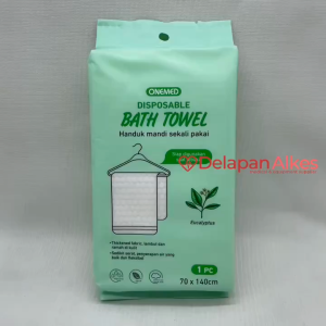 OneMed Bath Towel Disposable Handuk Travel Besar Sekali Pakai 70x140 cm Eucalyptus Tebal Lembut