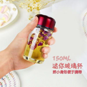Thickened Glass Cup Portable Mini Coffee Milk Tea Water Cup for Women Students Children Cute Fairy Tale Design Heat Resistant
