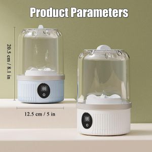 Mini Underwear Washing Machine Portable Cordless Rechargeable Delicate Laundry Cup Washer for Socks Bras Baby Clothes