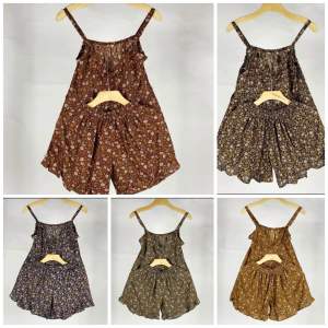 Setelan Pendek Tanktop Rempel Susun / Oneset Wanita Kekinian / Aurora Set
