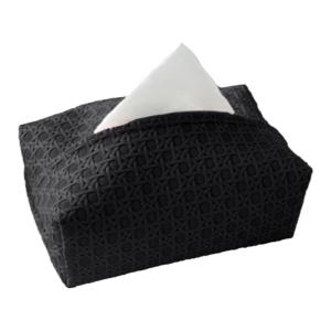 Elegant Check Leather Tissue Box