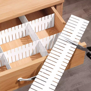 8Pcs 4PCS Adjustable Drawer Divider Partition Durable Storage Organiser Makeup Sock Underwear Drawer Organizer Board of Cabinets