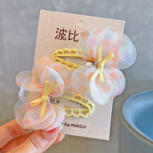 Spring New Polka Dot Butterfly Knot Childrens Hair Accessories BB Clip Sweet Girls Hair Clip Internet Famous Girls Headwear