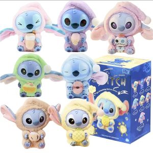 Disney New Stitch Eat Some Thing Before Sleep Series Vinyl Blind Box Bag Pendant Cute Plush Doll Mystery Box Toy Surprise Gifts