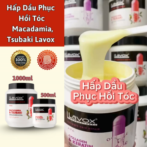 Hấp Dầu Phục Hồi Tóc Macadamia Tsubaki Lavox 1000ml - 500ml  Đem lại sức sống mềm mại cho mái tóc.