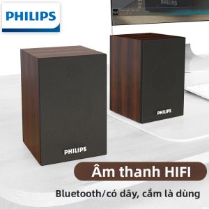 Philips | Loa Để Bàn Không Dây và Có Dây với Bass Gỗ cho Sử Dụng tại Nhà