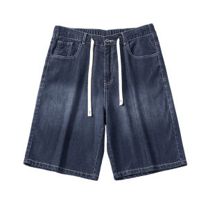 Mark Fairwhale | Summer Thin Loose Straight Mens Jean Shorts Mid-thigh