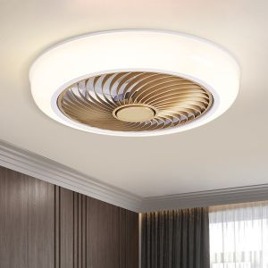Ceiling Fan light E27 interface Electric Fan With Light Ceiling Fan With Light LED Ceiling Fan With Remote Control Home Silent  invisible mute Nordic makaron electric fan integrated lamp