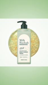 Milk Baobab Cica Refreshing Body Scrub Wash 500ml 1pc