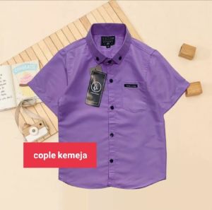 Kemeja Couple Ayah Dan Anak Warna Lemon Lengan Pendek Hem Anak Laki Laki