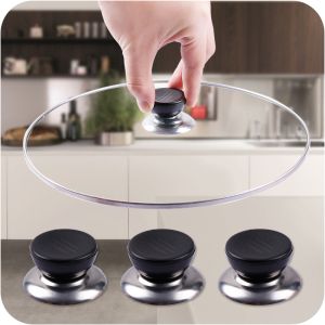 5Pcs Kitchen Universal Pot Lid Stainless Steel Cap Top Handle Holder Anti-scald Knob Replacement