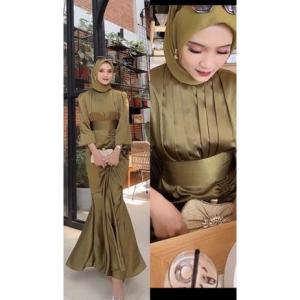 ARSHILASHOP -TERBARU FREE BROSS Vannya Dress Bahan Silk Satin M L XL Dress Mewah Wanita Terbaru 2021 Trendy Viral baju kondangan Busui elegan Gamis Wanita Modern Pusat Grosir Pakaian Dewasa Murah COD