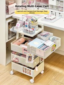 Movable Multi-level Drawer Storage Rack for Snacks and Books