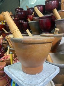 ครกหินทราย ครกส้มตำ ขนาดกว้าง9นิ้ว ครกพร้อมสาก