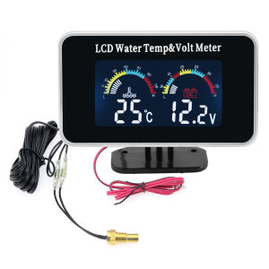 12V/24V Car Digital Water Temperature Gauge Water Temp VOLT Volmeter Joint Sensor Adapter 26-40MM(Optional) For Auto Trucks