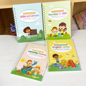 4 Book (Free Pens) / Written Groove Writing Practice / Reusable Erasable Copybook / Kids Pen Control Training