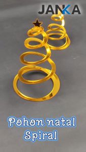 JANKA LumiTree Dekorasi Pohon Natal Akrilik Model Spiral Hiasan Pajangan Ornamen Aksesoris Meja Kerja Ruang Tamu Mini Christmas Tree Ornament