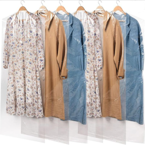 Wholesale // 100Pcs Dry Cleaner Bags / Transparent Plastic Coat Protective Bags / Hanging Clothes Dust Cover