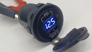 Taffware USB Charger Motor 2 Port 4.2A dengan Voltmeter LED - Y451