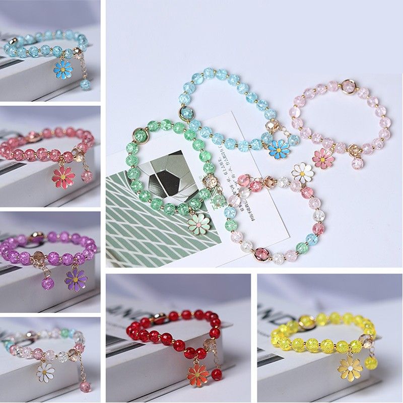 Corinna Korean Crystal Daisy Charm Fortune Bracelet: A Stylish & Chic Accessory