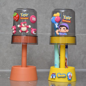 [TẶNG KÈM 4 STICKER NGẪU NHIÊN] Giá đựng cốc kiêm kệ để bàn chải đánh răng/ chổi cọ mỹ phẩm bằng nhựa ABS an toàn tiện lợi - đồ đựng bàn chải đa năng - kệ bàn chải đẹp - giá treo bàn chải độc lạ - ke móc bàn chải