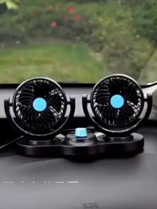 Car fan 24v truck 12V cooling USB car electric fan Quiet ultra-powerful wind two-head fan Powerful fan for car