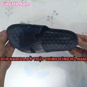 Dép Nam Quai Ngang HA NAM Da Bò Thật Cao Cấp DNA2211