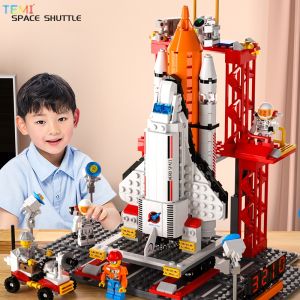 TEMI Space Shuttle Building Blocks for Boys Large Box Gift Aircraft Carrier Model 3D Model Building Blocks Educational Toys for KIds