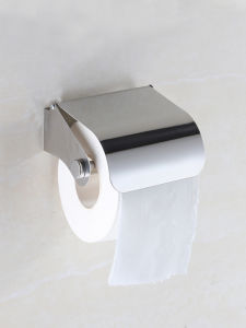 Stainless Steel Toilet Paper Holder Simple European Style Bathroom Hotel Engineering Use Paper Box No Drilling Required