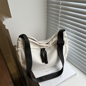 Túi Vải Canvas Phong Cách Hàn Quốc Thời Trang Mới 2024 Túi Đeo Chéo Nylon Dung Tích Lớn Túi Đeo Vai Đơn Đi Làm Cho Nữ Túi Học Sinh