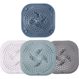 Shower Drain Hair Catcher Drain Cover Bathroom Tub with Suction Cup 5.9 Inches Silicone Sink Strainer Suit for Bathtub Kitchen